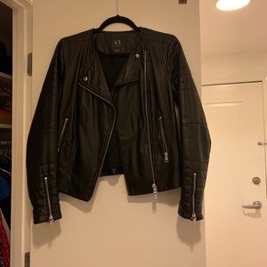Classic black leather jacket